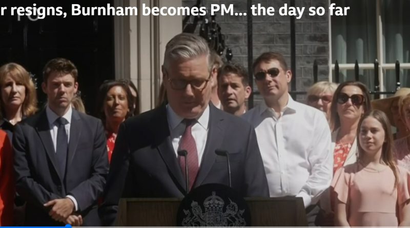 Watch: Starmer resigns, Burnham becomes PM… the day in 98 seconds